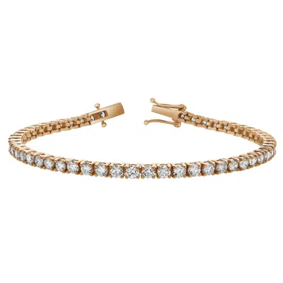 Luvmyjewelry Lmj 10k Rose Gold Unisex Diamond Tennis Bracelets - 10.04 Carats In Pink