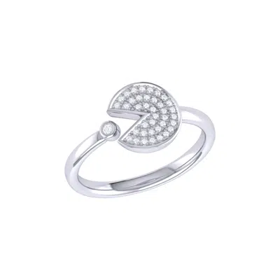 Luvmyjewelry Pac Man Candy Sterling Silver Diamond Open Ring In Silver