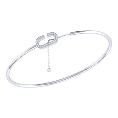 Luvmyjewelry Celia C Adjustable Diamond Cuff In Sterling Silver In Silver