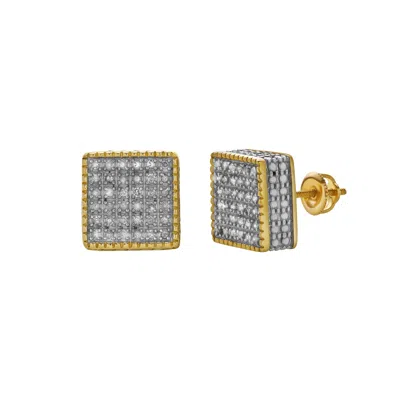 Luvmyjewelry Borboleta 10k Yellow Gold Diamond Unisex Earrings - 0.31 Cts In Yellow