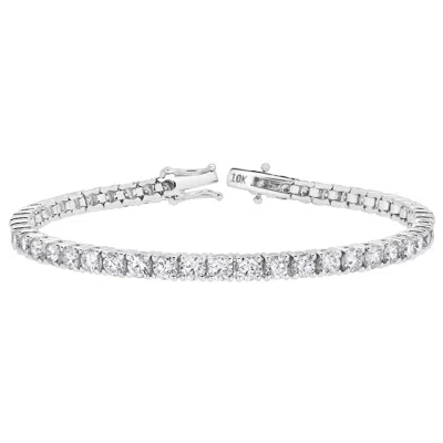Luvmyjewelry 15luv 10k White Gold Lab Grown Diamond Tennis Bracelets - 11.16 Carats In Silver