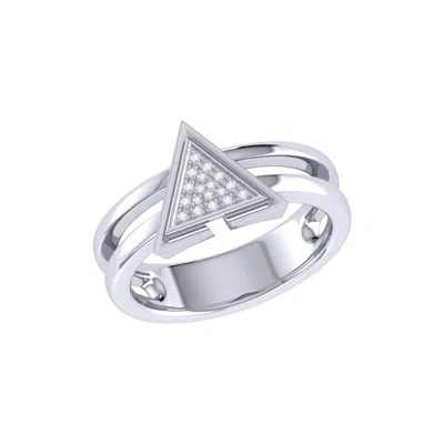 Luvmyjewelry On Point Triangle Diamond Ring In Sterling Silver In Silver