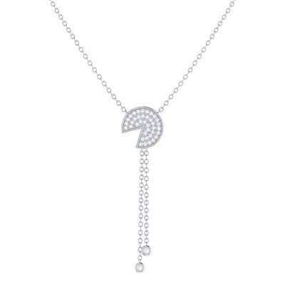 Luvmyjewelry Pac Man Candy Sterling Silver Diamond Lariat Necklace In Silver