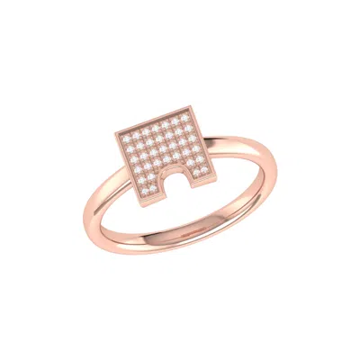 Luvmyjewelry City Arches Square Sterling Silver Diamond Ring In Pink