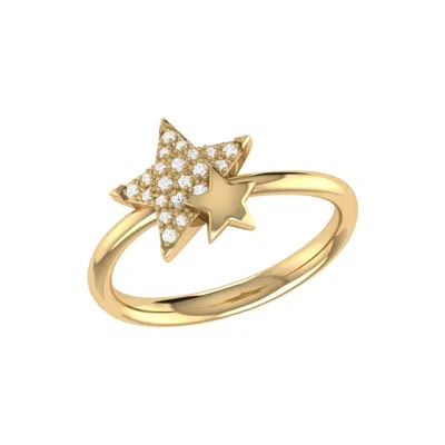 Luvmyjewelry Dazzling Starkissed Duo Sterling Silver Diamond Ring In Yellow