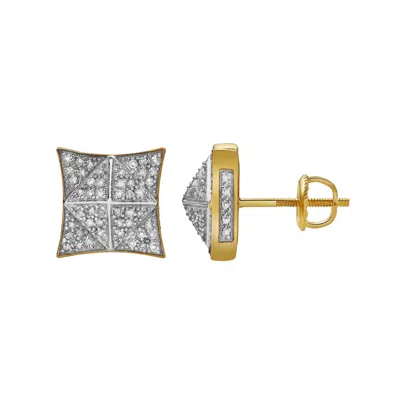 Luvmyjewelry Pureza 10k Yellow Gold Diamond Unisex Earrings - 0.25 Cts In Yellow