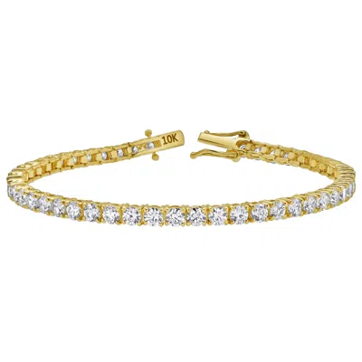 Luvmyjewelry Divine 10k Yellow Gold Lab Grown Diamond Tennis Bracelet - 3.4mm In Yellow