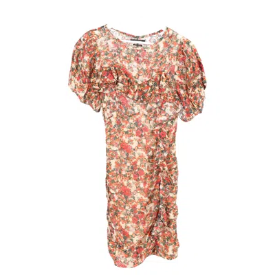 Isabel Marant Robe Face Floral Print Mini Dress In Multicolor Viscose In Multi