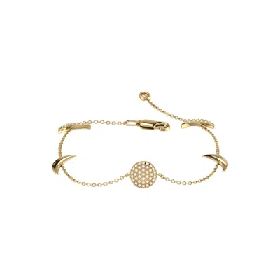 Luvmyjewelry Moonlit Sterling Silver Diamond Bracelet In Yellow