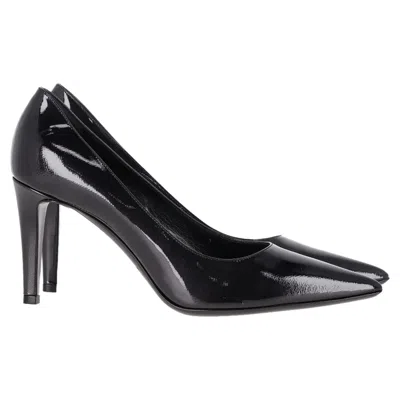 Giorgio Armani Emporio Armani Pointed Pumps In Black Patent Leather In Black