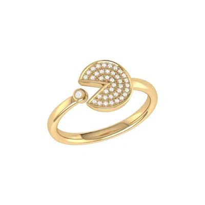 Luvmyjewelry Pac Man Candy Sterling Silver Diamond Open Ring In Yellow