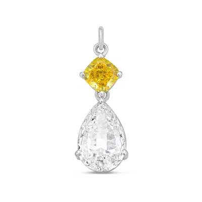 Diana M. 14kt White Gold Lab Grown Diamond Pendant Weighing 4.12 Cts Tw In White