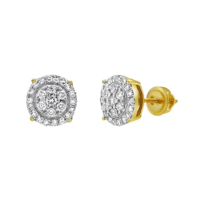 Luvmyjewelry Radiant Helios 14k Yellow Gold Diamond Stud Earrings In Yellow