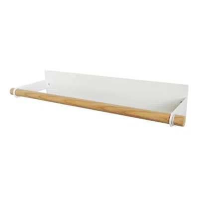 Yamazaki Home Magnetic Kitchen Towel Hanger - Two Sizes, Steel + Wood, Paper Towel, Supports 2 Pounds, Magnetic, N In White
