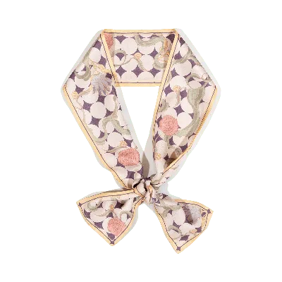 Lost Pattern Nyc Women's Pink / Purple Dream Silk Twill Neck Bow - Yellow In Pink/purple