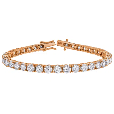 Luvmyjewelry 15luv 10k Gold Lab Grown Diamond Tennis Bracelets - 18.9 Carats In Pink