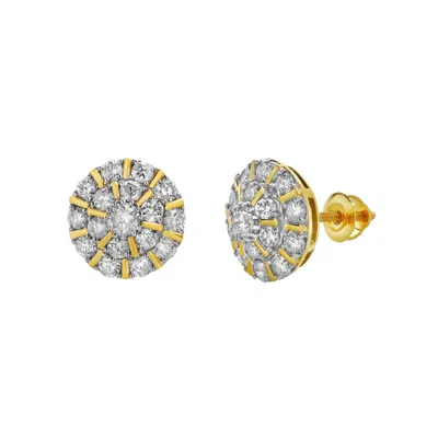 Luvmyjewelry Hadrianus 10k Gold Diamond Unisex Earrings - 1.37 Cts In Yellow