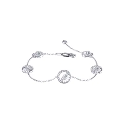 Luvmyjewelry Moon Phases Diamond Bracelet In Sterling Silver In Silver