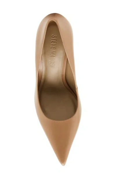 Steve Madden Noir Pointed Toe Pump In Tan Leather