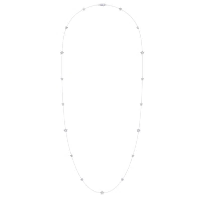 Luvmyjewelry Lucky Star Layered Sterling Silver Diamond Necklace In Silver