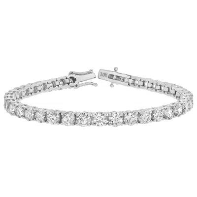 Luvmyjewelry 15luv 10k Gold Lab Grown Diamond Tennis Bracelets - 18.9 Carats In Silver
