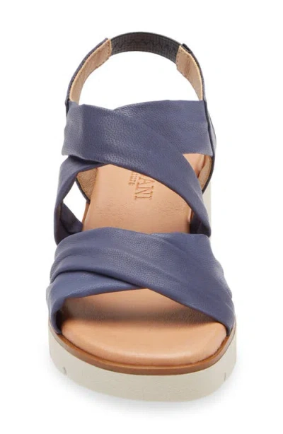 Cordani Margo Wedge Sandal In Blue Leather