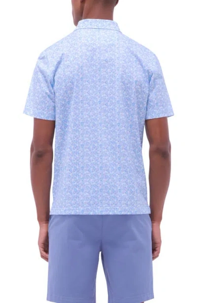 Bugatchi Victor Ooohcotton® Leaf Print Polo In Blue
