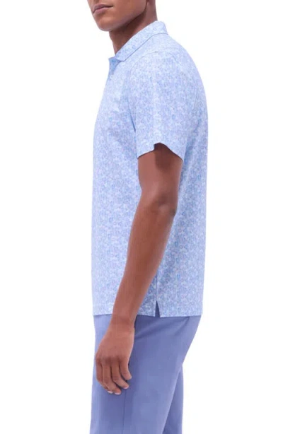 Bugatchi Victor Ooohcotton® Leaf Print Polo In Blue