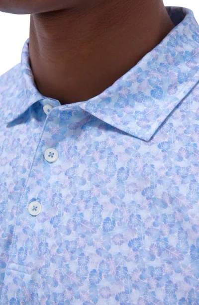 Bugatchi Victor Ooohcotton® Leaf Print Polo In Blue