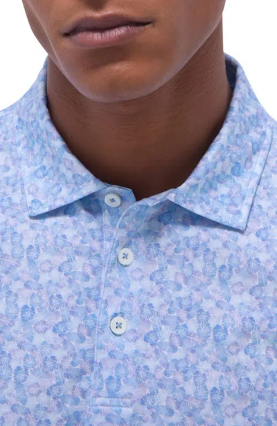 Bugatchi Victor Ooohcotton® Leaf Print Polo In Blue