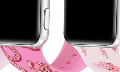 The Posh Tech Assorted 3-pack Printed Silicone Apple Watch® Watchbands In Pink Assorted