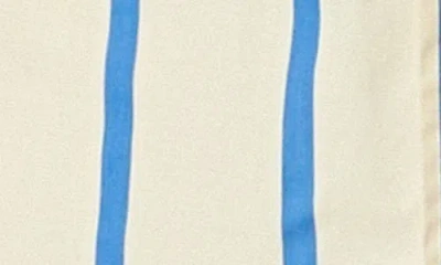 English Factory Stripe Short Sleeve Button-up Top In Blue Multi