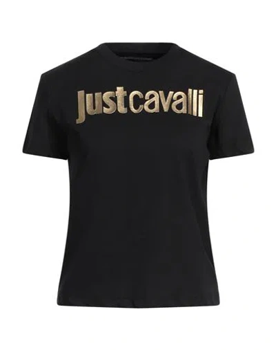 Just Cavalli Logo-laminated Cotton T-shirt In Black