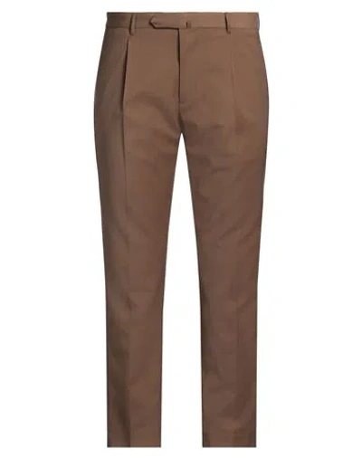 Santaniello Man Pants Khaki Size 40 Polyester, Wool, Elastane In Neutral