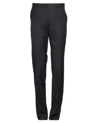 Canali Man Pants Midnight Blue Size 44 Wool In Black