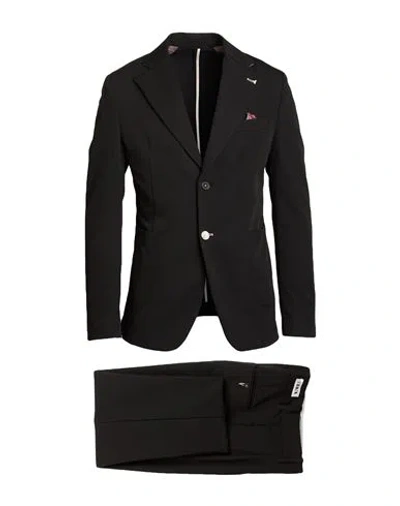 Berna Man Suit Black Size 44 Polyester, Viscose, Elastane In Black