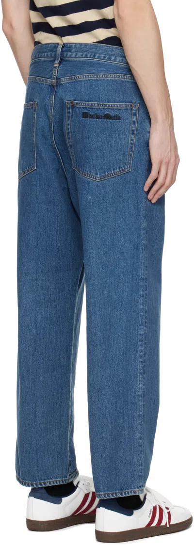 Wacko Maria Blue Washed Jeans In Blue