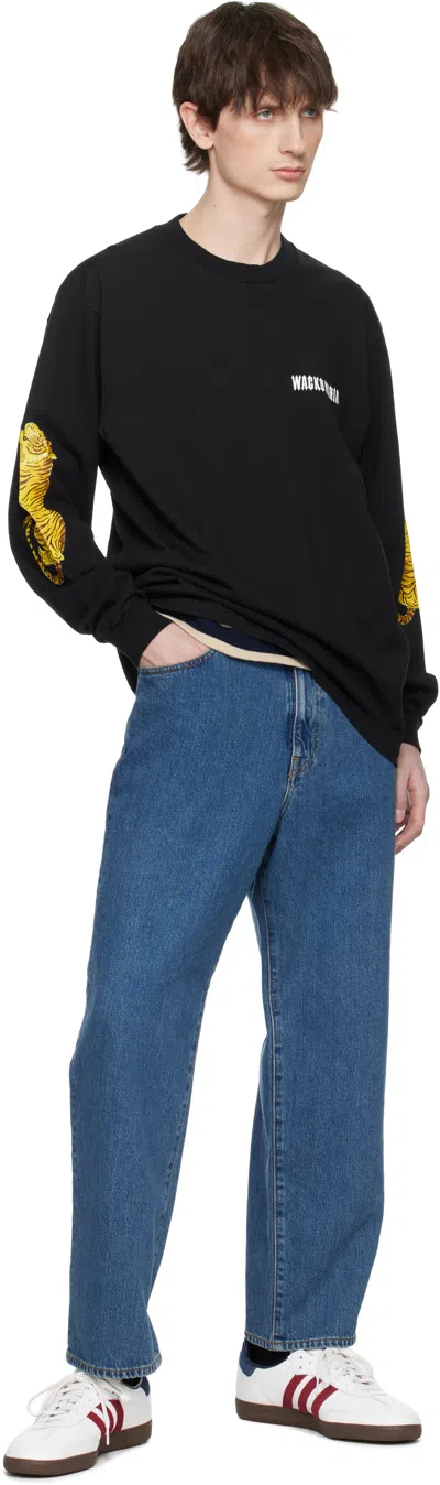 Wacko Maria Blue Washed Jeans In Blue