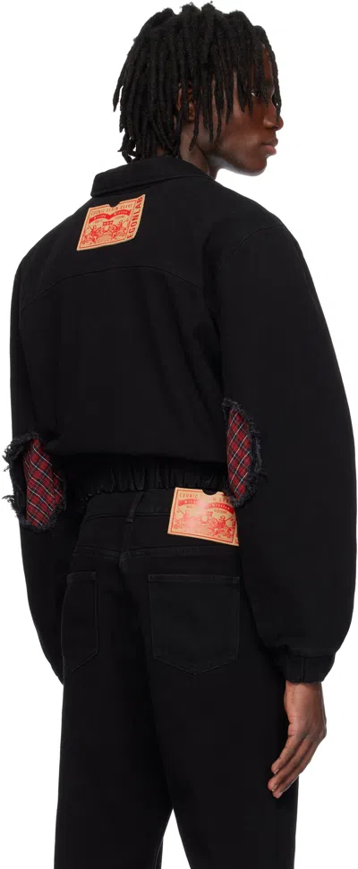 Egonlab Black Lining Denim Bomber Jacket In Black