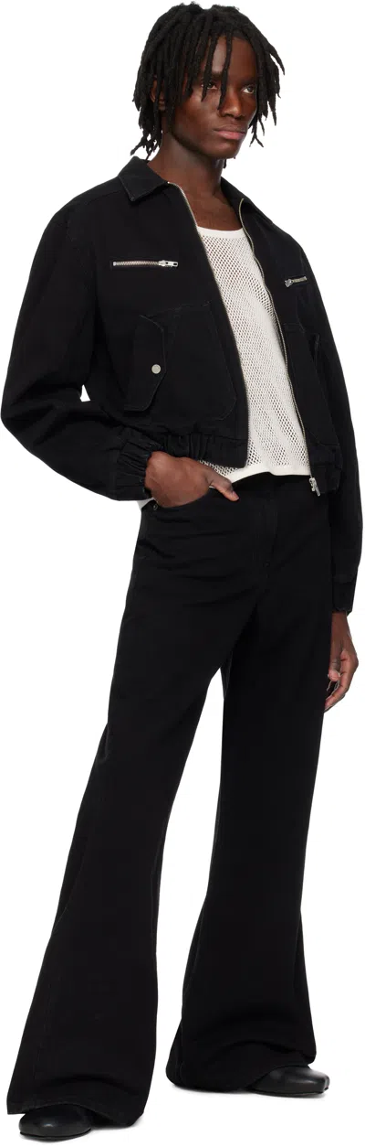 Egonlab Black Lining Denim Bomber Jacket In Black