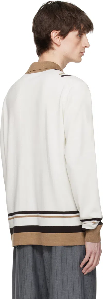 Dolce & Gabbana Wool Cardigan With Dg Embroidery In Neutrals