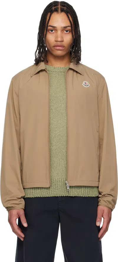 Moncler Evandro Jacket Cuffs Elasticated In Brown