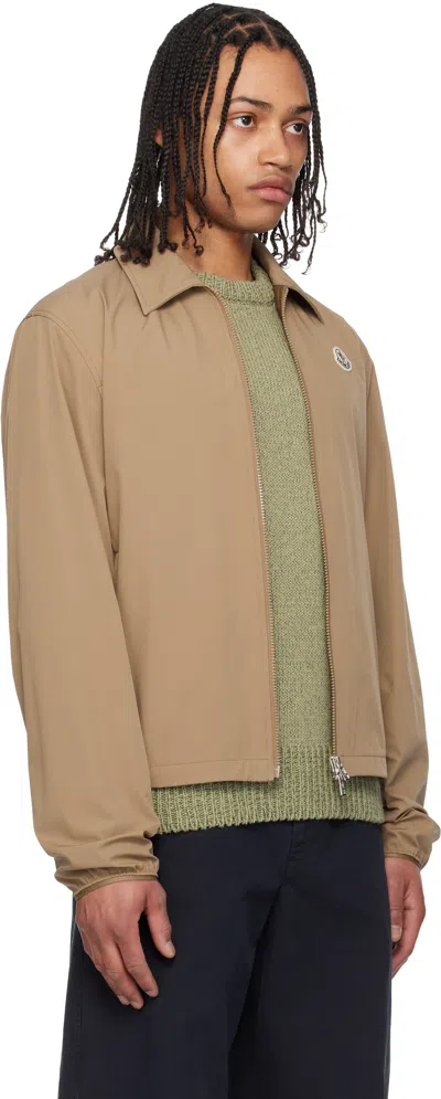 Moncler Evandro Jacket Cuffs Elasticated In Brown