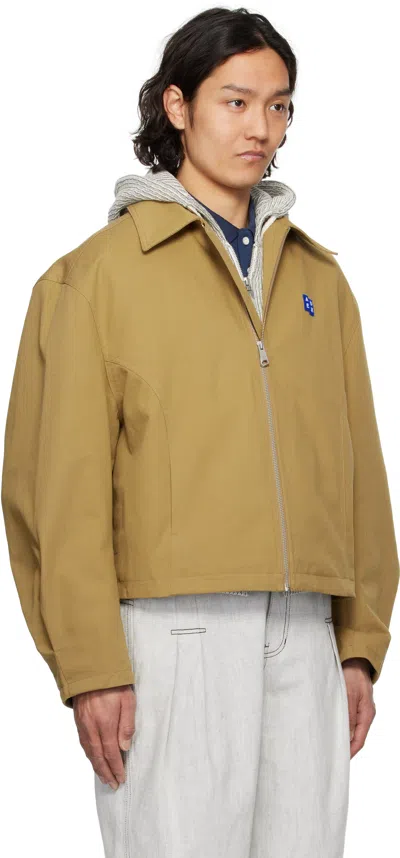 Ader Error Logo Patch Denim Jacket In Beige