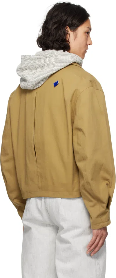 Ader Error Logo Patch Denim Jacket In Beige