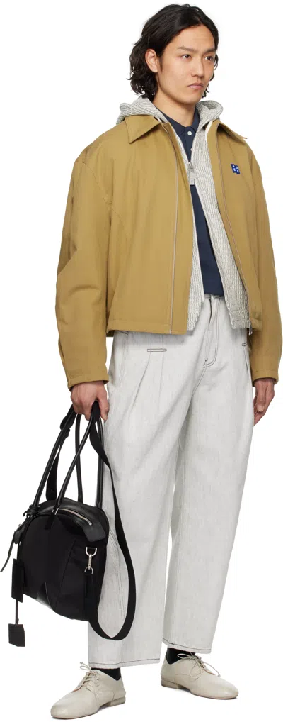 Ader Error Logo Patch Denim Jacket In Beige