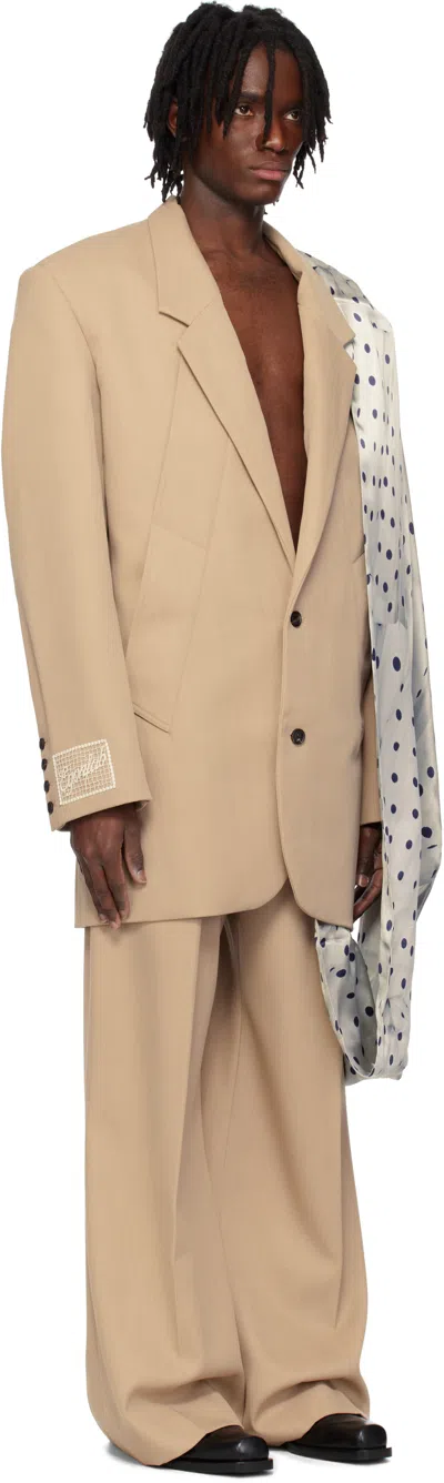 Egonlab Beige Oversized Blazer In Neutral