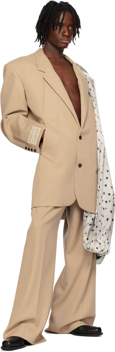 Egonlab Beige Oversized Blazer In Neutral