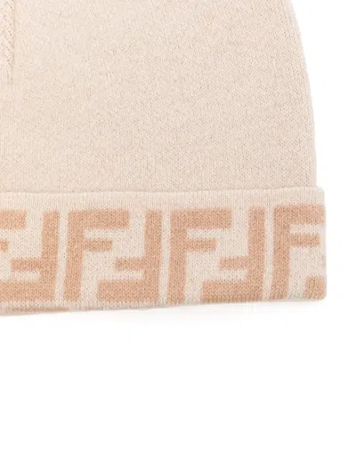 Fendi Reversible Beanie Hat In Neutrals