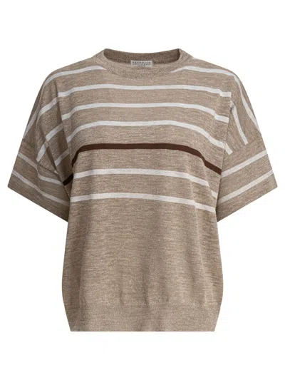 Brunello Cucinelli Round Neck Short Sleeves Sweater